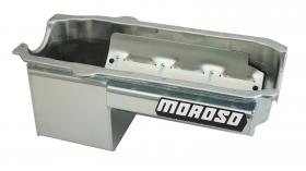 MOROSO  MO-21017  Oil Pan, Small Block Chev Pre-1980 With Left hand Side Dipstick, 7-Quart , 2-Piece Rear Main Seal